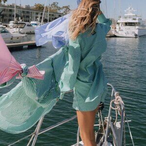 Daily Drills Poplin Boxer + Button Down Set - Green - XS/S